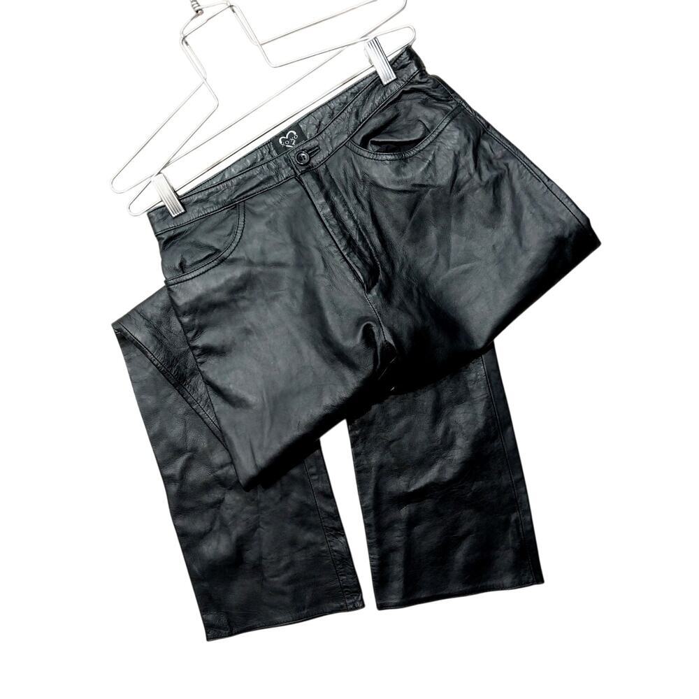 XOXO! LUXE BLACK GENUINE LEATHER, SOFT AND SUPPLE HIGH WAIST PANTS, SLACKS! SZ 8